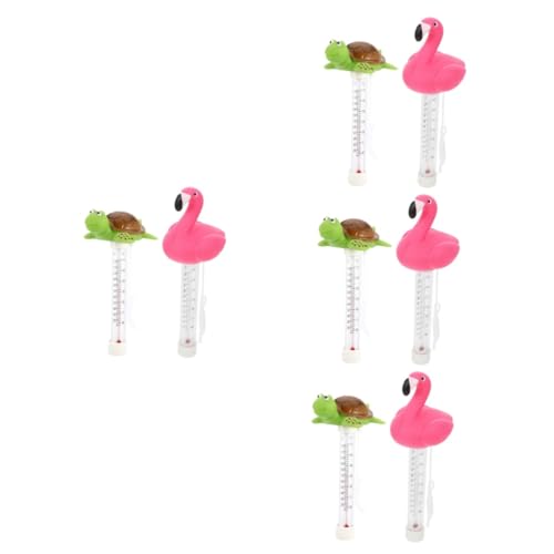 TOYANDONA 4 Sätze Flamingo Wasserthermometer Spa Thermometer Für Poolthermometer Schwimmend Leicht Ablesbar Großes Schwimmbadthermometer Badethermometer Wanne 2 Stück * 4 von TOYANDONA