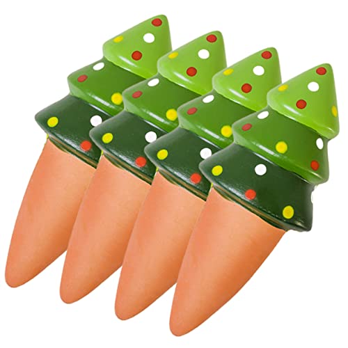 TOYANDONA 4 Stück Automatische Bewässerung Terrakotta Tropfspitzen für Zimmerpflanzen Innen Außen Selbstbewässernde Pflanzenspitzen Weihnachtsbaum Design Praktische Bewässerung von TOYANDONA