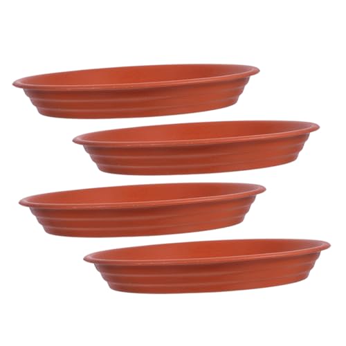 TOYANDONA 4 Stück Blumentopf Untersetzer Rund Innen Teiliges Dickes Kunststoff Tablett Wasserundurchlässig Leicht zu Reinigen Tragbar Geeignet für Innen und Außenpflanzen von TOYANDONA