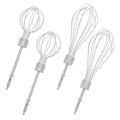 TOYANDONA 4 Stück Edelstahl Rührbesen Handmixer Ersatzteile Robuste Schlagbesen Aufsätze Kompatibel mit Meisten Handmixern Spülmaschinengeeignet zum Schlagen von Eiern und Wiederverwendbar von TOYANDONA