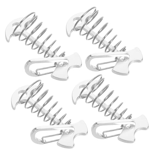 TOYANDONA 4 Stück Fischgrätennägel Verstellbare Deckheringe Zeltseilspanner Mit Clips Zeltfederschnalle Deckanker Outdoor Ankerpfahl Seilspanner Spanner Silberfarbener Edelstahl von TOYANDONA