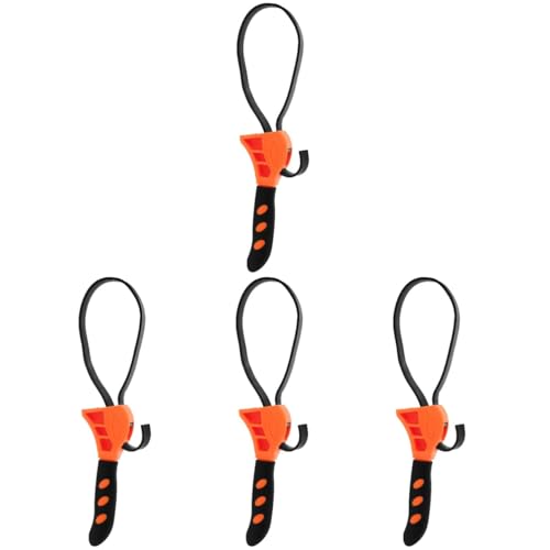 TOYANDONA 4 Stück Gummiband Schlüssel Verstellbarer Ölfilter und Flaschenöffner für Robustes Rutschfestes Design für Müheloses Öffnen und Festziehen für Flaschen Ölfilter und Orange von TOYANDONA
