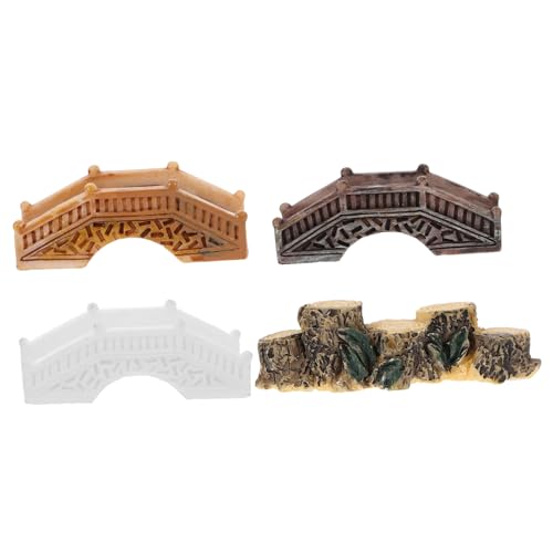 TOYANDONA 4 Stück Miniatur Brückenmodell PVC Mikrolandschaft Deko Arch Bridge Ornament für Garten Aquarium Bonsai Innen Außen von TOYANDONA