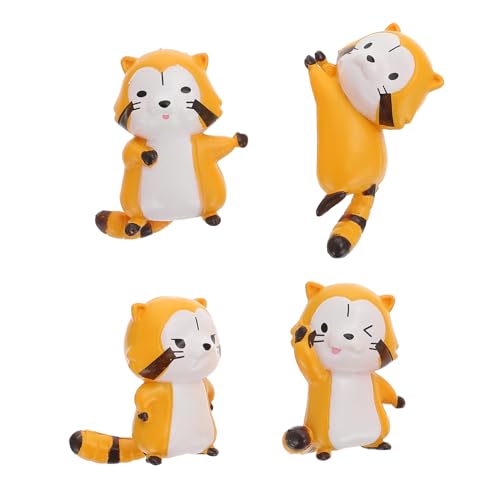 TOYANDONA 4 Stück Miniatur Waschbär Figuren Set Harz Dekoration für Feengärten Kuchen Topper und Kreative DIY Landschaften für Wohn und Tischdeko TOYANDONA 4 Stück Miniatur Waschbär Figuren Set Harz Dekoration für Feengärten Kuchen Topper und Kreative DIY Landschaften für Wohn und Tischdeko von TOYANDONA