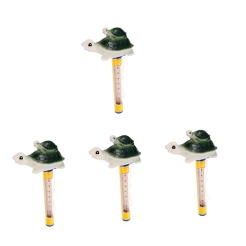 TOYANDONA 4 Stück Poolthermometer Schildkrötenform Schwimmendes Wasserthermometer für und Außenpools Teiche und Spas Leicht Abzulesen Langlebig für Präzise Temperaturmessung von TOYANDONA