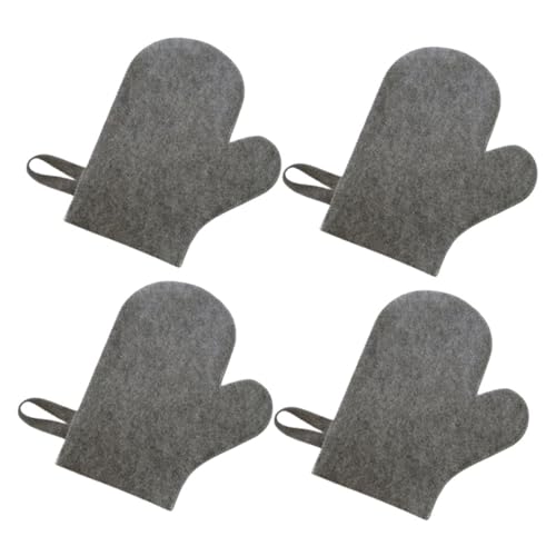 TOYANDONA 4 Stück Saunahandschuhe Beheizbare Handschuhe Peeling Bath Mitt Fausthandschuh Wärmesichere Handschuhe Bad Schrubben Peeling-Handschuhe Peeling Mitt Hitze Grau Gefühlt von TOYANDONA