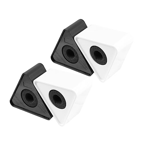 TOYANDONA 4 Stück Teiliges Abs Mikrofon Logo Flaggenstation Dreieckige Interview Mikrofonhalterung Schwarz und Weiß für Professionelle Interviews Stabil und Tragbar von TOYANDONA