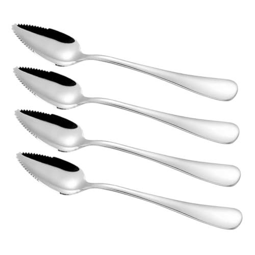 TOYANDONA 4 Stück Teiliges Edelstahl Löffel Set mit Gezahnten Kanten zum Schaben von Birnen und Robust und Langlebig Speziell für Kleinkinder zur Fruchtbrei und Saftzubereitung TOYANDONA 4 Stück Teiliges Edelstahl Löffel Set mit Gezahnten Kanten zum Schaben von Birnen und Robust und Langlebig Speziell für Kleinkinder zur Fruchtbrei und Saftzubereitung von TOYANDONA