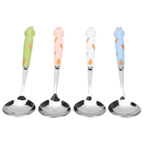 TOYANDONA 4 Stück Teiliges Edelstahl Löffel mit Keramikgriff Niedliches Kaninchen Design Vielseitig als Dessert Kaffee und Eislöffel Leicht Poliert für Zuhause Hotel Restaurant Geeignet TOYANDONA 4 Stück Teiliges Edelstahl Löffel mit Keramikgriff Niedliches Kaninchen Design Vielseitig als Dessert Kaffee und Eislöffel Leicht Poliert für Zuhause Hotel Restaurant Geeignet von TOYANDONA