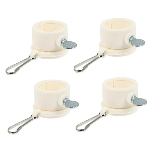 TOYANDONA 4 Stück Teiliges Fahnenmast Ringe mit Metall Clips Weiß Drehbare Fahnenhalter mit Wickel Funktion Langlebig Leicht Witterungsbeständig Geeignet für Garten und Außendeko von TOYANDONA
