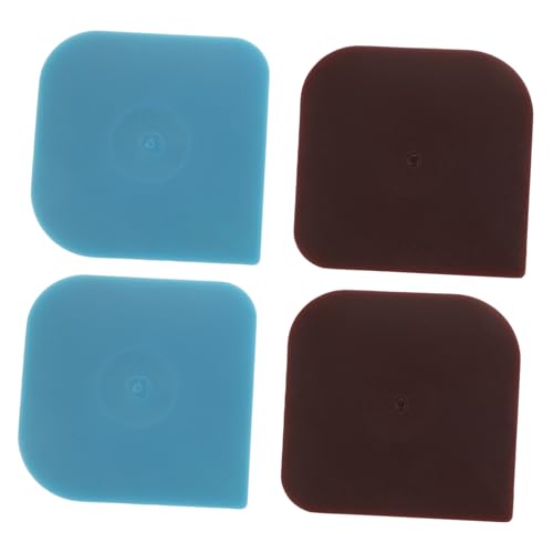 TOYANDONA 4 Stück Teiliges Nylon Pfannen und Topfschaber Kratzfreier Küchenhelfer für Gusseisen Pfannen Ergonomisch Vielseitig für Küchenzubehör Reinigung Braun und Himmelblau von TOYANDONA