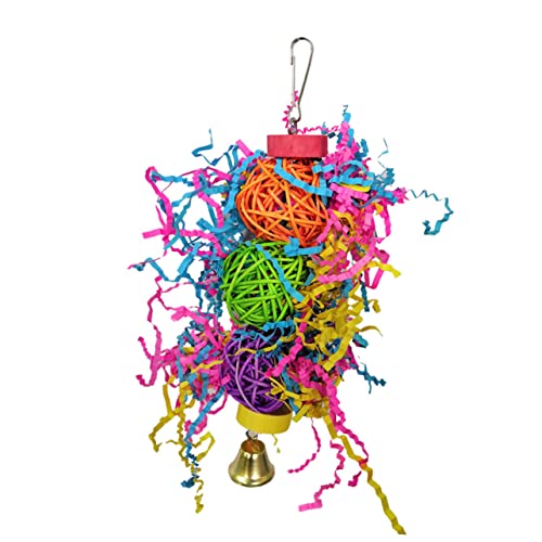 TOYANDONA 4 Stück Teiliges Papageien Kauspielzeug Set aus Natürlichem Rattan Hängendes Schaukelspielzeug für Sittiche Nymphensittiche und Kleine Vögel Fördert Beschäftigung und Bewegung von TOYANDONA