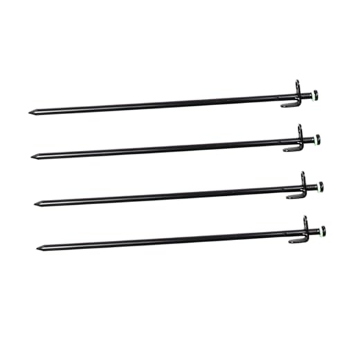 TOYANDONA 4 Stück Teiliges Zeltpflöcke aus Robustem Stahl für Camping Outdoor mit Leuchtring Geeignet für Zelte Markisen und Vordächer Stabile Erdanker für Gras Boden und EIS Mit Seilöse von TOYANDONA