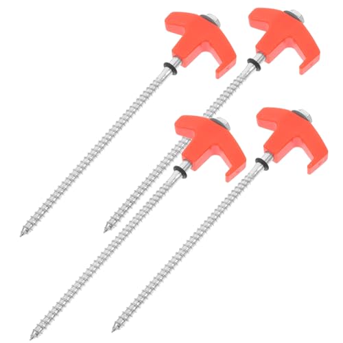 TOYANDONA Stabile Bodenpfähle Aus Metall Kunststoffspitze 4er-Pack Zeltheringe Für Außendekorationen Einfach Zu Verwendende Bodenanker Für Zelte von TOYANDONA