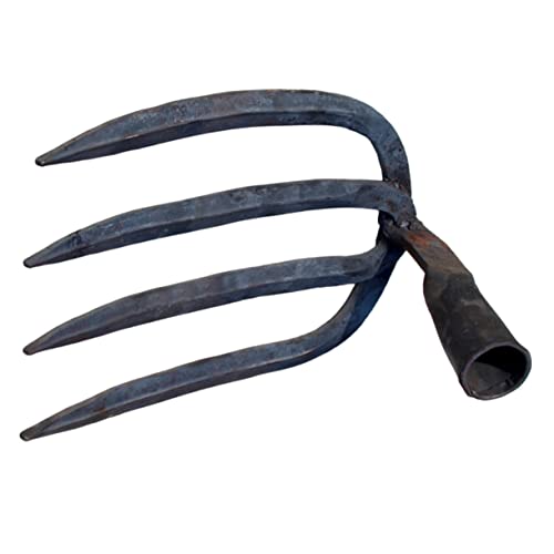 TOYANDONA 4 Vierzahnrechen Werkzeug Zinken Hart Handbuch Wahr Land Rechenkopf Aus Stahl Laubrechenkopf Gerader Rechenkopf Grubber Rasen Schmutz Gartenarbeit Black von TOYANDONA