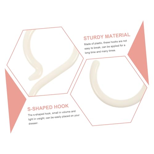 TOYANDONA 40 Stück S-haken aus Robustem Kunststoff Glatte Oberfläche Kratzfrei und Sicher als Haargummi Haarbandhalter Platzsparende Aufbewahrung ohne Bohren für Zuhause und Büro von TOYANDONA