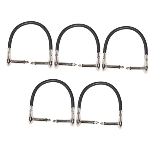 TOYANDONA 5 Stück Gitarrenkabel Rechtwinkliges Patchkabel Elbow Instrumentenkabel für Effektpedale Schwarz Klinke Klangklarheit Geräuschlos von TOYANDONA