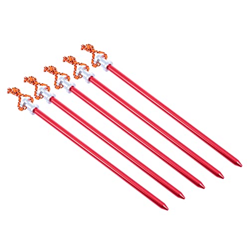 TOYANDONA 5 Stück Heringe Camping -Essentials Anbindung groß Zelte hart Einsätze Camping zubehör Zeltzubehör Zeltpflöcke Zeltstangen Zeltnägel Bodenpflöcke Aluminiumlegierung rot von TOYANDONA