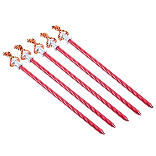 TOYANDONA 5 Stück Heringe Zeltstangen Anbindung groß Camping -Essentials Zelte hart Camping zubehör Garteneinsätze Zeltpflöcke Bodenpflöcke Zeltnägel Aluminiumlegierung rot von TOYANDONA