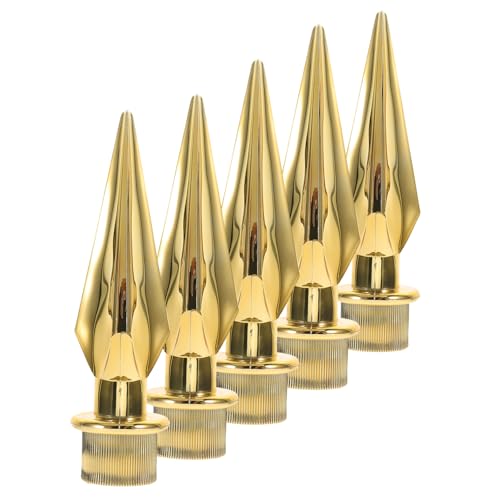 TOYANDONA 5 Stück Teiliges Fahnenmast Kunststoff Goldfarbene Spitze Dekorative Flaggenstab Verzierung für Garten und Außenbereich Spitz Zulaufendes Design Europäischer Stil Vielseitig von TOYANDONA