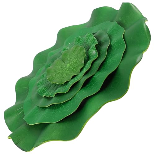 TOYANDONA 5 Stück Teiliges Künstliche Schwimmende Lotusblätter in Verschiedenen Realistische Simulation mit Langlebigem Material Geeignet für Teich Garten und Aquariumdekoration von TOYANDONA