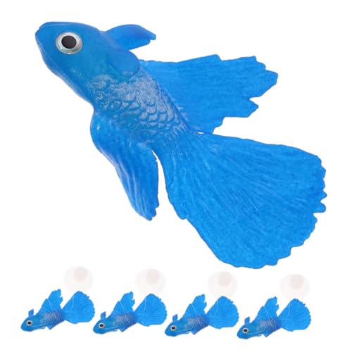TOYANDONA 5 Stück Teiliges Leuchtende Betta-Fische aus flexiblem Material Schwimmende Aquarium-deko Realistisch Gestaltete Künstliche Fische mit Langlebigem Material für von TOYANDONA