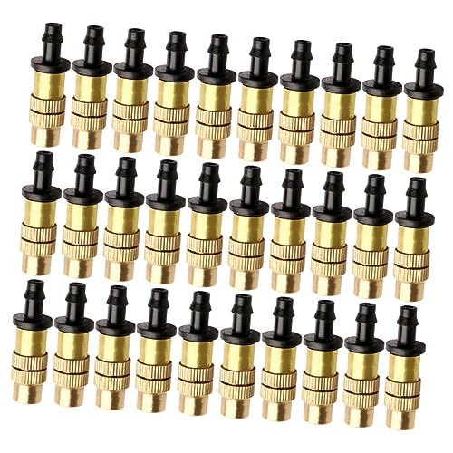 TOYANDONA 50 Stück Kupfer Bewässerungsdüsen für Gartenbewässerungssystem Einstellbare Sprühdüse mit Hohem Wasserdurchfluss Rostfrei und Verschleißfest für Gewächshaus und Rasenbewässerung von TOYANDONA