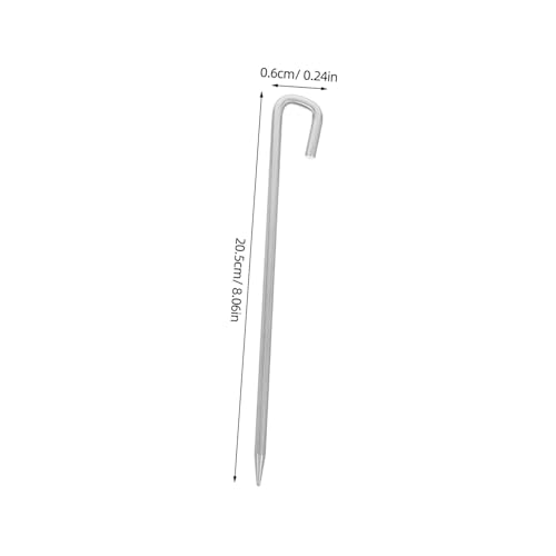TOYANDONA 6 Stück Outdoor Camping Site Nägel Gemahlene Metallpfähle Baldachin Im Freien Camping -zeltstift Für Plattform -stahlzelteinsätze Schwere Erdspieße Silber Rostfreier Stahl von TOYANDONA