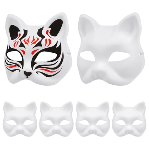 TOYANDONA 6 Stück Teiliges DIY Papiermasken Katzenmotiv Unbemalte Tiermasken aus Umweltfreundlichem Papierpulp Leicht Bemalbar für Karneval Cosplay Maskerade und Bühnenauftritte TOYANDONA 6 Stück Teiliges DIY Papiermasken Katzenmotiv Unbemalte Tiermasken aus Umweltfreundlichem Papierpulp Leicht Bemalbar für Karneval Cosplay Maskerade und Bühnenauftritte von TOYANDONA