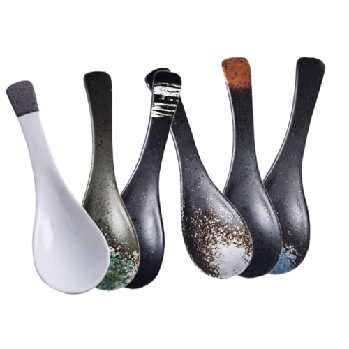 TOYANDONA 6 Stück Teiliges Japanische Keramik Suppenlöffel mit Kurzem Griff Ergonomisch Geformt Hitzebeständig Vielseitig für Suppe und Brei Vintage Muster für Asiatisches Servieren TOYANDONA 6 Stück Teiliges Japanische Keramik Suppenlöffel mit Kurzem Griff Ergonomisch Geformt Hitzebeständig Vielseitig für Suppe und Brei Vintage Muster für Asiatisches Servieren von TOYANDONA