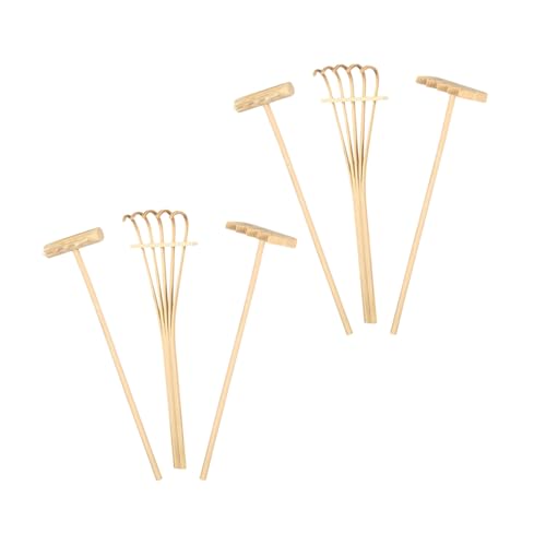 TOYANDONA 6 Stück Teiliges Mini Sandrechen Sandspielzeug für Sandkästen und Zen Gärten Handliche Sand und Blattrechen für Desktop Meditation und Kreative Gestaltung von TOYANDONA