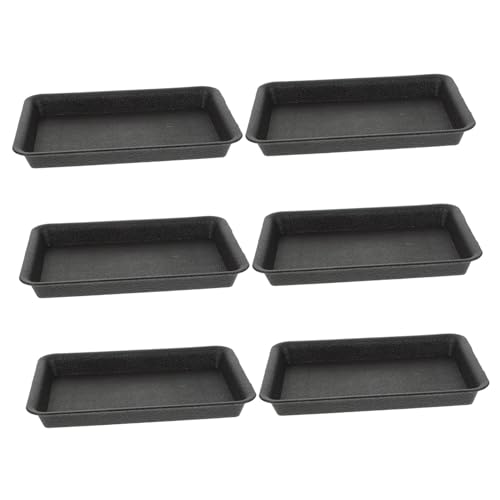 TOYANDONA 6 Stück Teiliges Rechteckiges Pflanzgefäß Untersetzer aus Schwarzem Kunststoff Wasserauffangende Blumentopf Tabletts für Innen und Außenbereich Passend für Plastikpflanztöpfe für von TOYANDONA