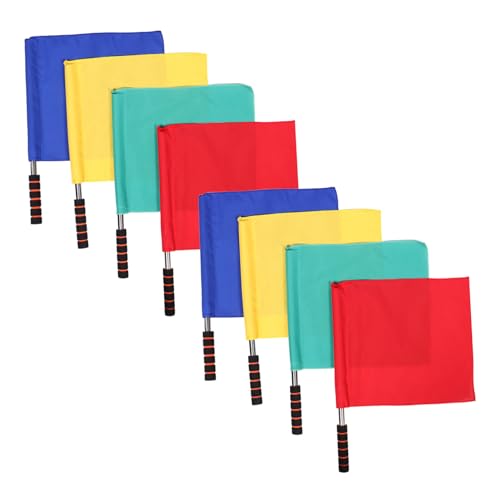 TOYANDONA 8 Stück Multifunktionale Schiedsrichterflagge Flag-football-ausrüstung Handfahne Sport-straffahne Offizielle Leistungsflaggen Fußball-straffahnen Signalfahnen Rostfreier Stahl von TOYANDONA