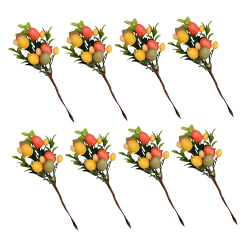 TOYANDONA 8 Stück Ostereier Picks mit Pastellfarbenen Eiern und Künstlichen Beerensprossen für Frühlingsvasen Dekorationen Deko für Ostern und Kreative Arrangements von TOYANDONA