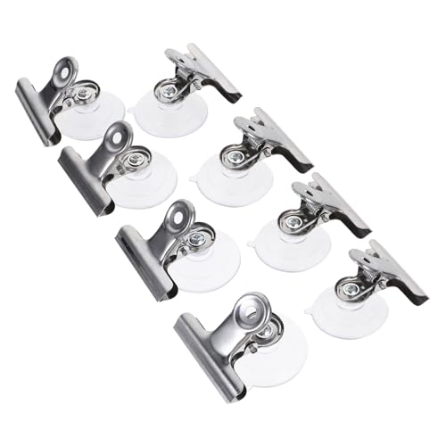 TOYANDONA 8 Stück Saugnapf-clip mit Metallklemme Starke Saugnäpfe aus Klarem Kunststoff Belastbar Geeignet für Glatte Oberflächen Wie Glas Fliesen zum Halten von Schildern und Dekorationen von TOYANDONA