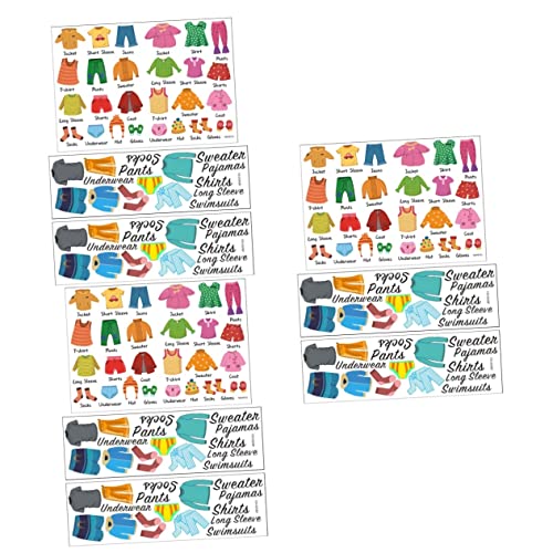 TOYANDONA 9 Blätter Abnehmbare Kommodenaufkleber Kleidungsetiketten Für Schubladen Etiketten Zum Organisieren Aufkleber Für Kleidungsetiketten Wandschablonen Logo-aufkleber Pvc Mädchen Kind von TOYANDONA