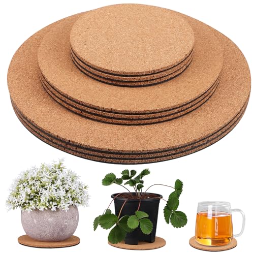 TOYANDONA 9 Stück Teiliges Kork Untersetzer Verschiedene Pflanzentauglich Vielseitig Verwendbar als Blumentopf Untersetzer DIY Bastelzubehör Natürliches Korkmaterial von TOYANDONA