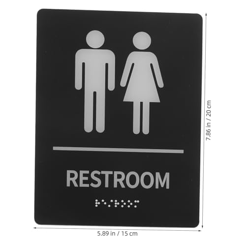 TOYANDONA Acryl Braille Toilettenschild Selbstklebend Robustes Wetterfestes Restroom Hinweis schild für Öffentliche Wc Hochkontrastiert und Sichtbar Einfache Montage für Barrierefreie Bäder von TOYANDONA