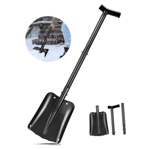 TOYANDONA Aluminium Teleskop Schneeschaufel mit Abnehmbarem Griff Großer Schaufelkopf Robust Frostbeständig Multifunktional für Schnee Sand Erde Platzsparend und Ergonomisch Schwarz TOYANDONA Aluminium Teleskop Schneeschaufel mit Abnehmbarem Griff Großer Schaufelkopf Robust Frostbeständig Multifunktional für Schnee Sand Erde Platzsparend und Ergonomisch Schwarz von TOYANDONA