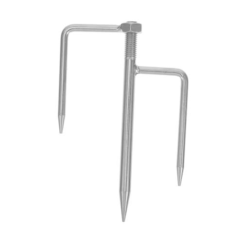 TOYANDONA Angelschirm Bodeneinsatz Sandanker Für Schirm Strandschirmanker Angelschirmhalter Strandschirmfuß Strandschirmständerfuß Verzinkt Silber von TOYANDONA