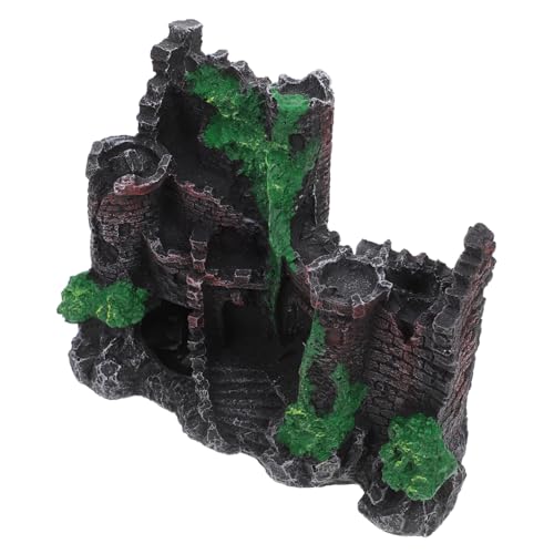 TOYANDONA Aquarium Dekoration Schloss aus Resin Farbintensive Langlebige Fischtank Versteck Höhle Mittelalterliches Design für Garnelen Kleine Fische Vielseitig Kompatibel Aquarium Ornament von TOYANDONA