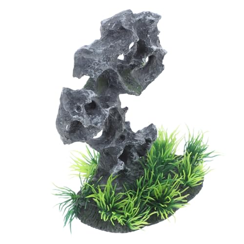 TOYANDONA Aquarium Landschaftsstein aus Sicherem Resin Zen Berg-Dekoration Wetterbeständig und Fischfreundlich Natürliche Aquariumdeko für Aquarien und Bonsai-gärten von TOYANDONA