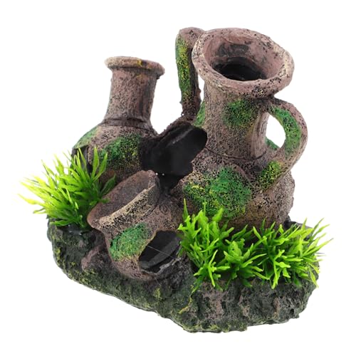 TOYANDONA Aquarium Resin Clay Pot Dekoration Antike Zerbrochene Vase als Versteck und Rückzugsort für Fische Garnelen und Schildkröten Robustes Harz Vielseitig für Süß Meerwasseraquarien TOYANDONA Aquarium Resin Clay Pot Dekoration Antike Zerbrochene Vase als Versteck und Rückzugsort für Fische Garnelen und Schildkröten Robustes Harz Vielseitig für Süß Meerwasseraquarien von TOYANDONA