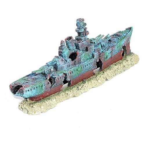 TOYANDONA Aquarium Schiffswrack Dekoration aus Robustem Resin Authentische Wrackoptik Vielseitig für Süßwasser Sicheres Versteck und Spielplatz für Tropische Fische und Betta TOYANDONA Aquarium Schiffswrack Dekoration aus Robustem Resin Authentische Wrackoptik Vielseitig für Süßwasser Sicheres Versteck und Spielplatz für Tropische Fische und Betta von TOYANDONA