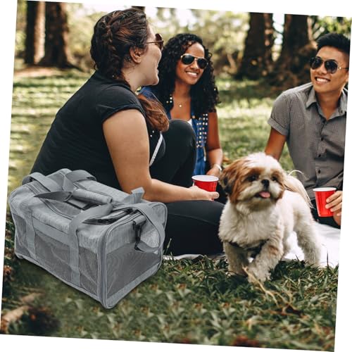 TOYANDONA Atmungsaktive Faltbare Katzentasche mit Stabilem Griff Leichter Transportrucksack für Kleine Katzen und Hunde Vielseitige Reisetasche mit Mehreren Taschen für Sicheren von TOYANDONA