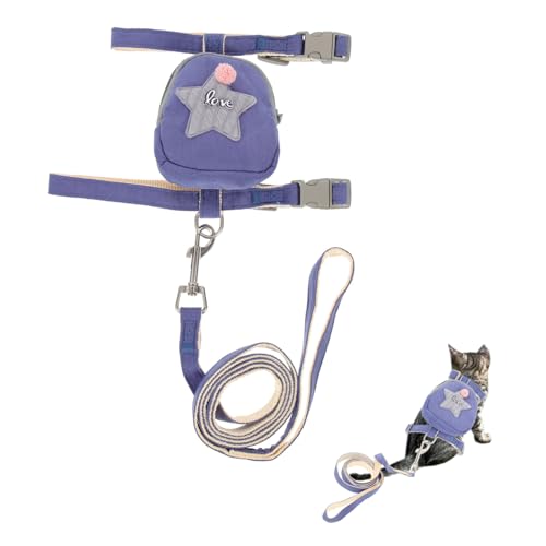 TOYANDONA Ausbruchsicheres Katzen Geschirr Verstellbar mit Langem Outdoor Seil Leichtes Pet Controlling Brustgeschirr für Kätzchen und Katzen Komfortables Softgeschirr für Sicheren von TOYANDONA