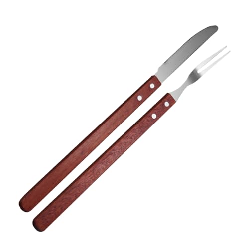TOYANDONA BBQ Messer und Set mit Ergonomischem Holzgriff Langlebige Grillwerkzeuge für Outdoor Grillpartys Camping und Barbecue Teiliges Barbecue Schneide und Grillbesteck von TOYANDONA