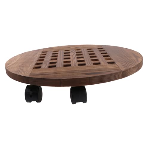 TOYANDONA Holz-rundplatte Für Blumentöpfe Mit Abnehmbarer Pflanztopf-untersetzer Aus Massivem Holz Für Drinnen Und Draußen Für Große Pflanzen Und Gartenaccessoires von TOYANDONA