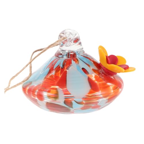 TOYANDONA Blown Glass Hummingbird Feeder Kreativer Teardrop Vogel Futterspender für Garten Hängende Ornamente für Fenster und Balkone für Outdoor Dekoration von TOYANDONA