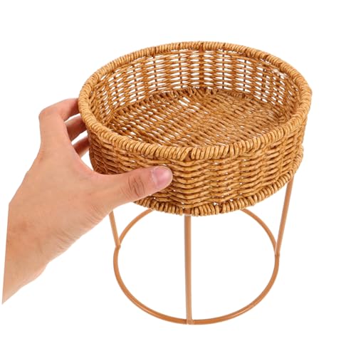 TOYANDONA Boho Rattan Blumenständer Mini Pflanzregal für Sukkulenten Desktop Blumentopf Halterung Robust Leicht und Tragbar für Wohnzimmer Balkon und Schreibtisch von TOYANDONA